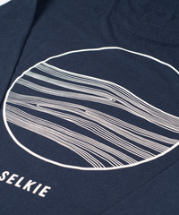 SELKIE SUNRISE WAVES LONG SLEEVE TEE IN NAVY - shirt